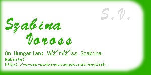 szabina voross business card